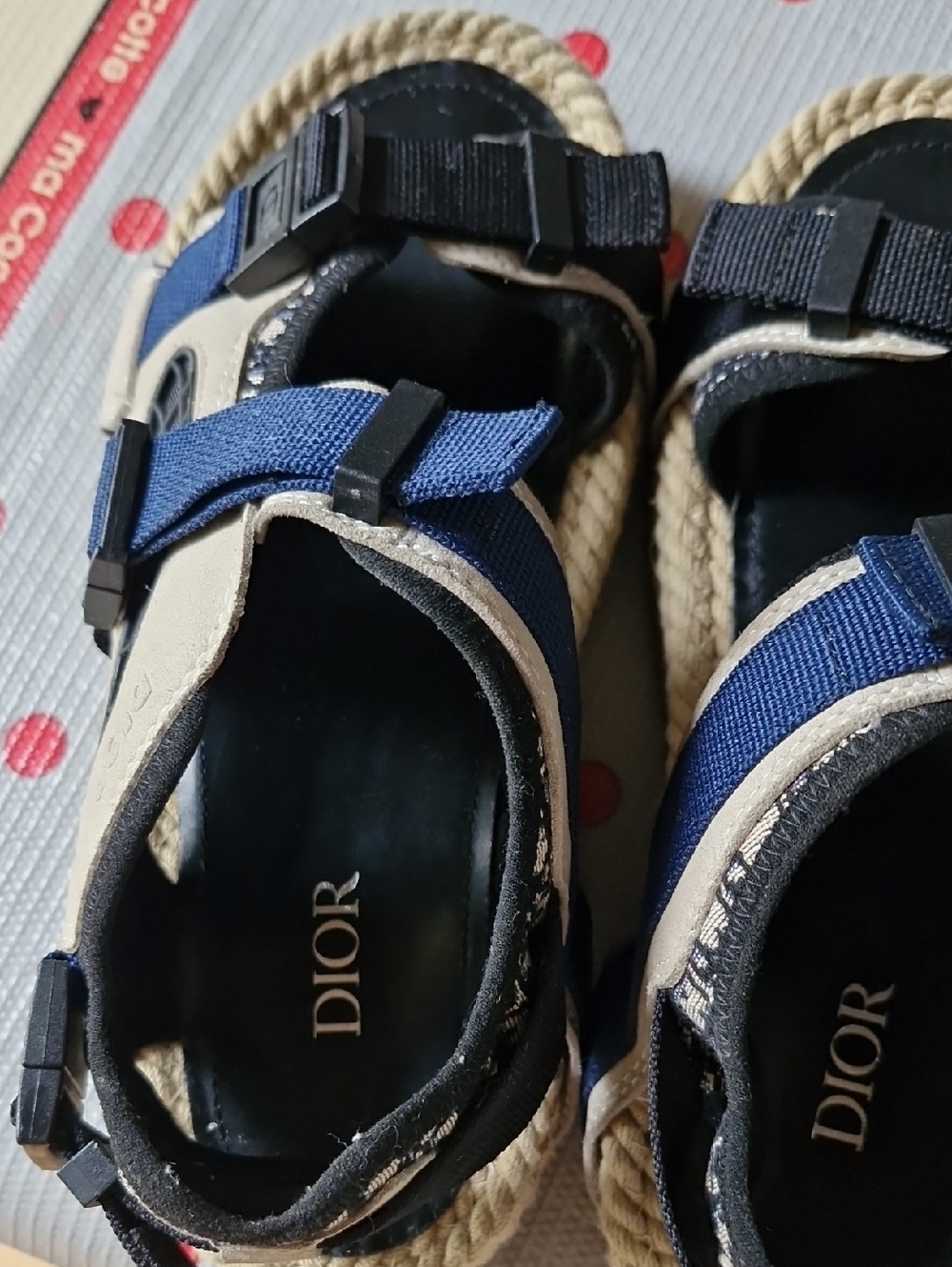 Christian Dior Atlas Navy & Beige  Sandals - Picture 5 of 10